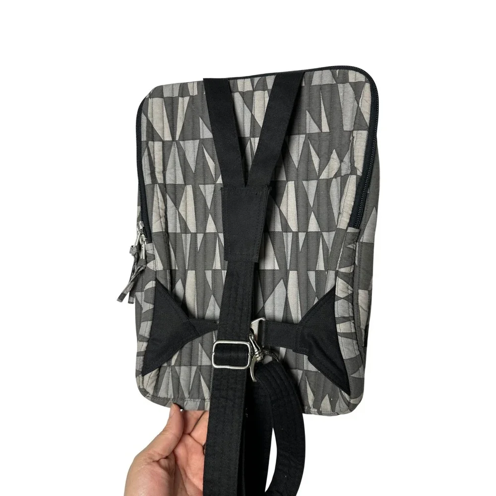 Company Kids Quilted Sling Backpack Grey Geometric Triangle Print Cotton Bag
